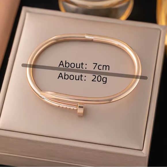 Juste En Clou Nail Silver Stainless Steel Waterproof Minimalist Bracelet - Picture 6 of 8